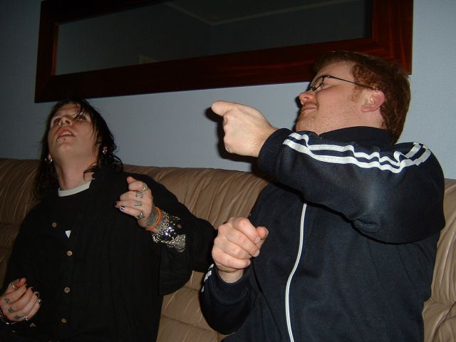 andreas and henrik playing drums